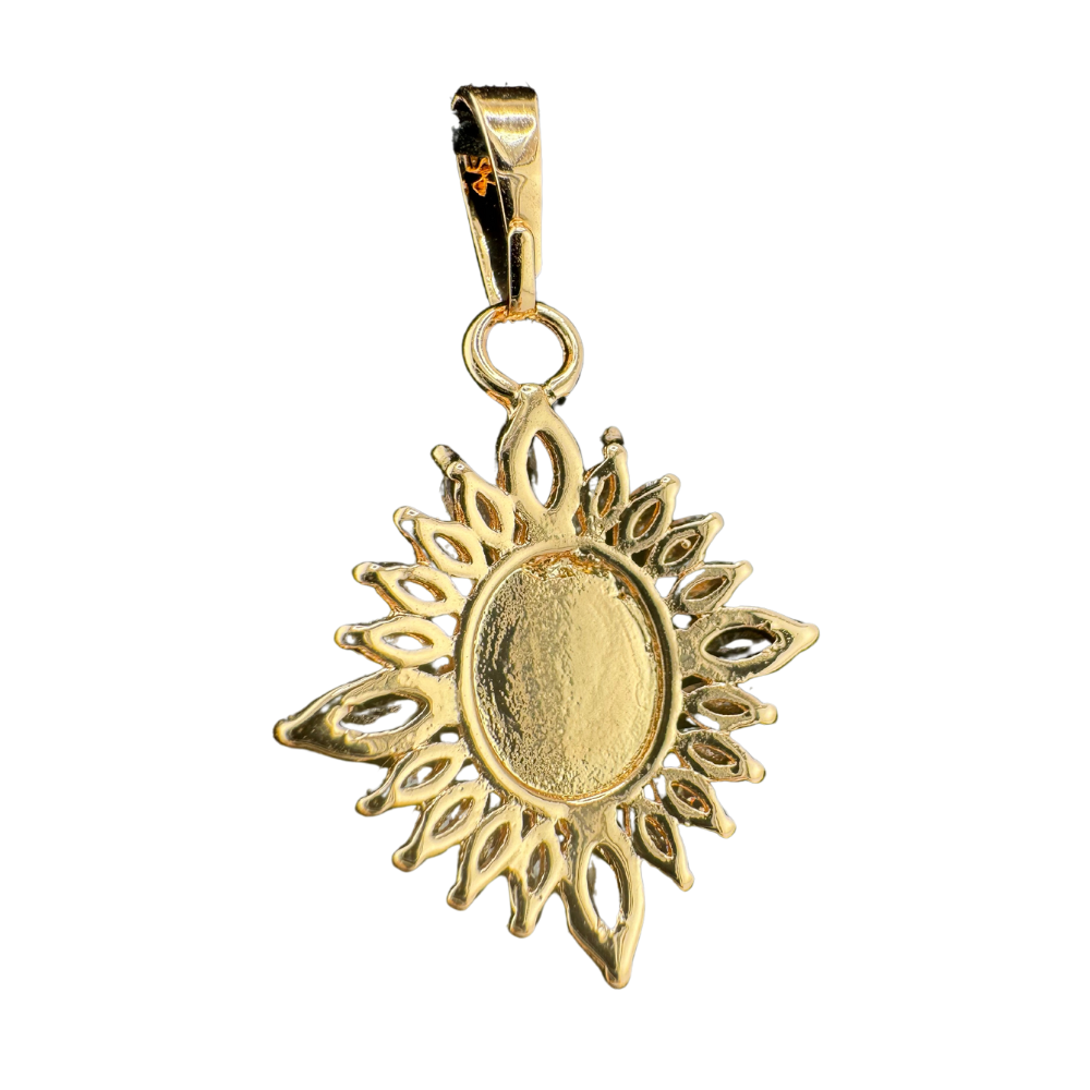 Exquisite Saint Matrona Pendant Plated in Rose Gold with Stones Exquisite Saint Matrona Pendant Plated in Rose Gold with Stones
